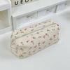 Vintage Floral Lace Spliced Large Capacity Student Pencil Case Storage Bag