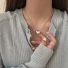 LATS Винтажная подвеска-сердце на цепочке для женщин Модный серебристый цвет Металлическая цепочка Ожерелье-чокер Вечерние украшения Подарки на день рождения