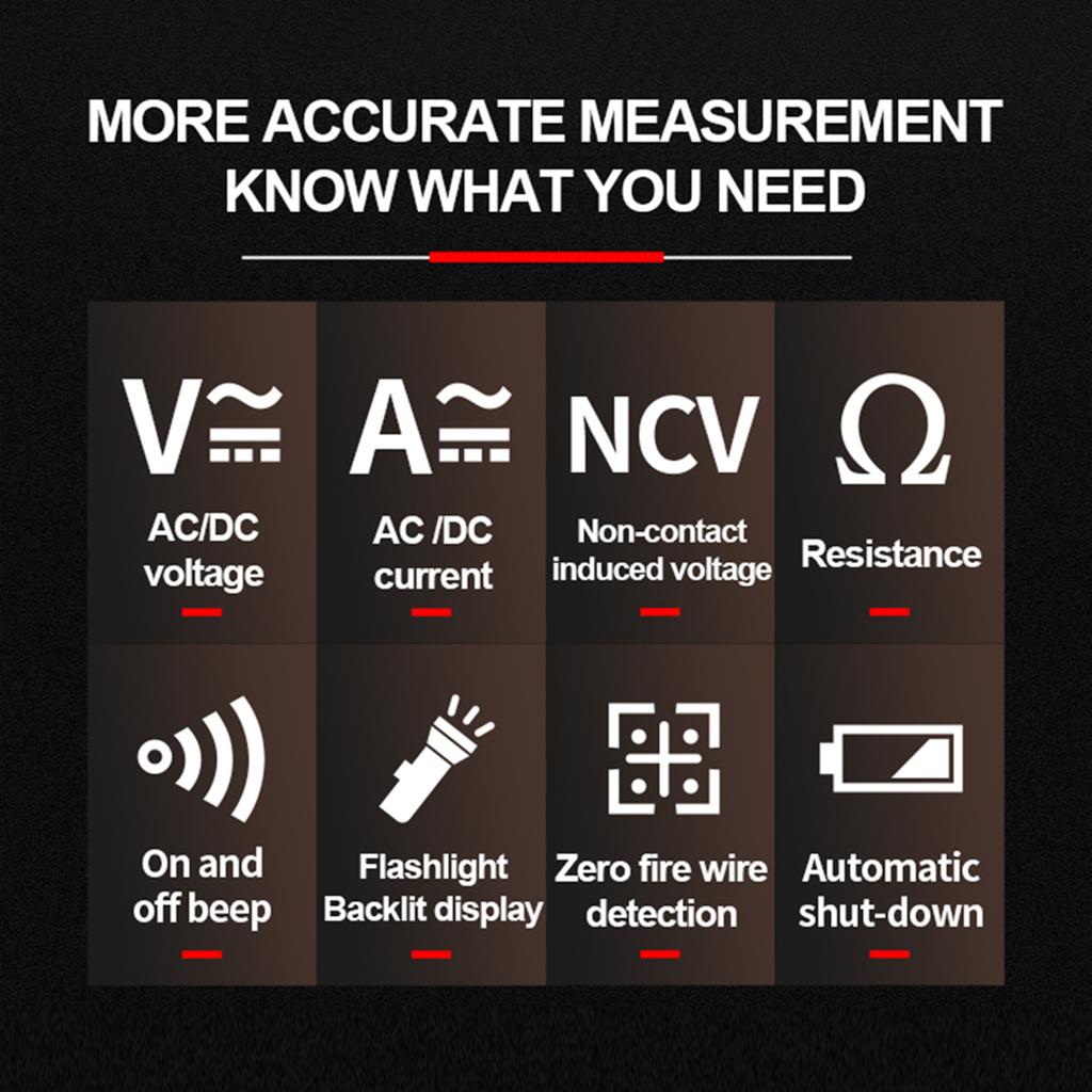 Aneng Умный цифровой мультиметр M107, 4000 отсчетов, универсальный портативный многофункциональный тестер NCV