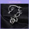 Dark Style Flower Ear Hooks Metallic Jewelry For Female Fashion