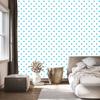 Hearts Wallpaper White, Celadon and Turquoise 50x1000