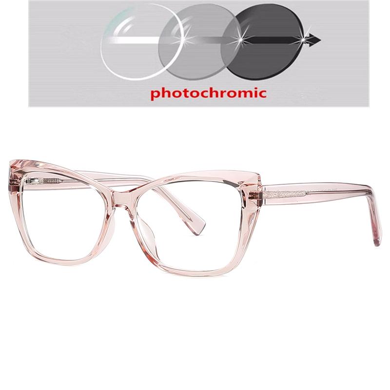 0 -0.5 -0.75 To -6.0 Blue Light Blocking Nearsighted Glasses For Women Spring Leg Cat Eye Minus Degree Prescription Spectacles