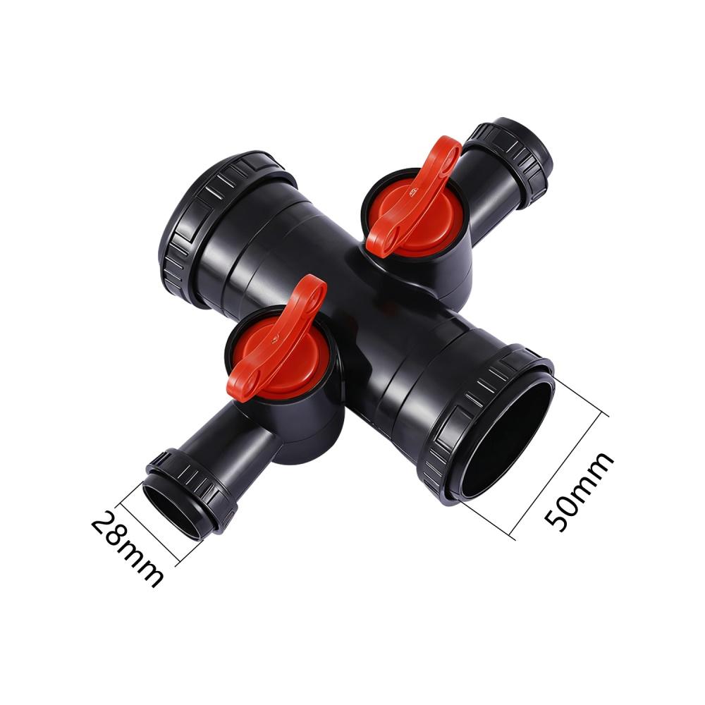 Agriculture Irrigation Water Hose 3-way 4-way Valve Switch 50mm 63mm to 28mm Bypass Valve Garden Watering Multi-use Valve Switch