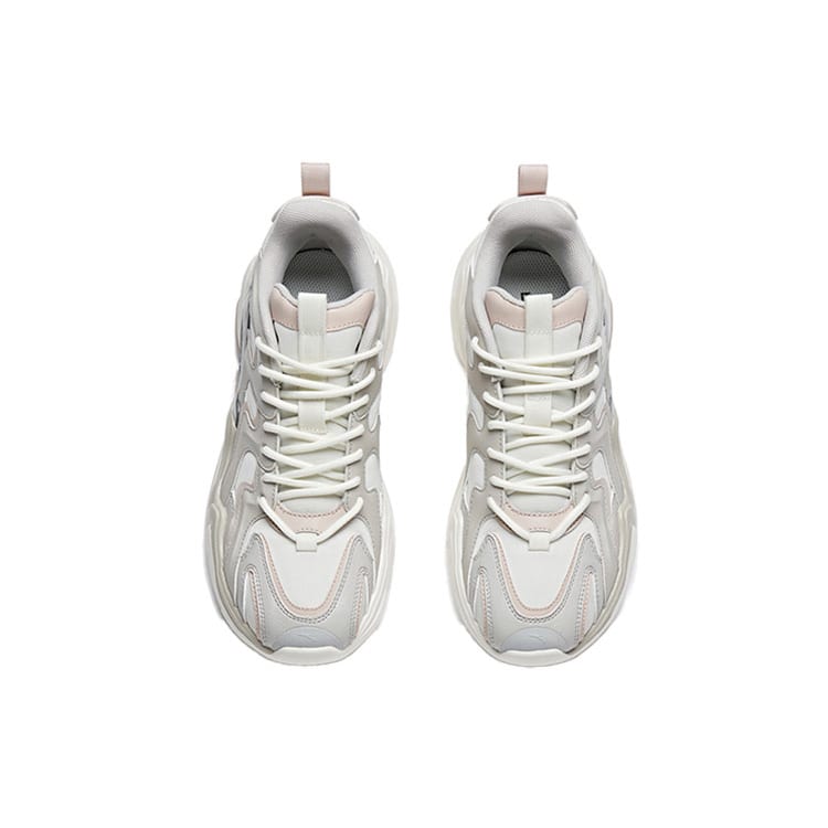 ANTA Chunky Sneakers Women's Low Top Ivory White/Shade 1 Gray/Lotus Gray 122018882-5
