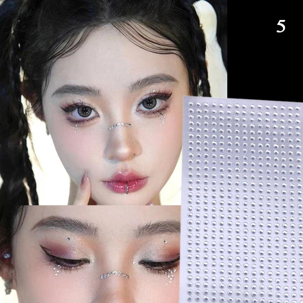 Самоклеящиеся наклейки со стразами для лица Самоклеящиеся наклейки со стразами для волос, макияжа лица