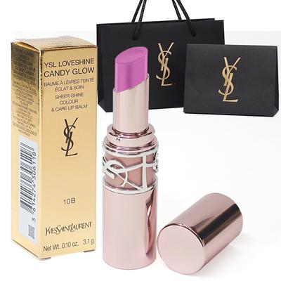 Yves Saint Laurent Love Shine Candy Glow Balm Лавандовая помада Косметика Универмаг косметика Подарок с покупкой [ ] (#10B Пламя) 3,1 г