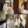 Chinese Style Autumn Winter Sweater Dress Set With Abstract Print For Elegant Women