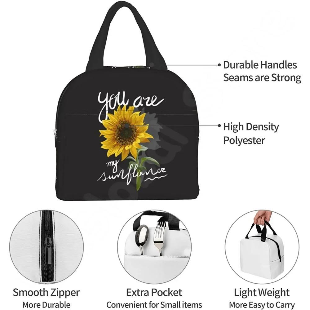 Сумка для ланча «Подсолнух» You Are My Sunshine, изолированный ланч-бокс, охладитель, термонепроницаемая многоразовая сумка-тоут для женщин, работы, пикника