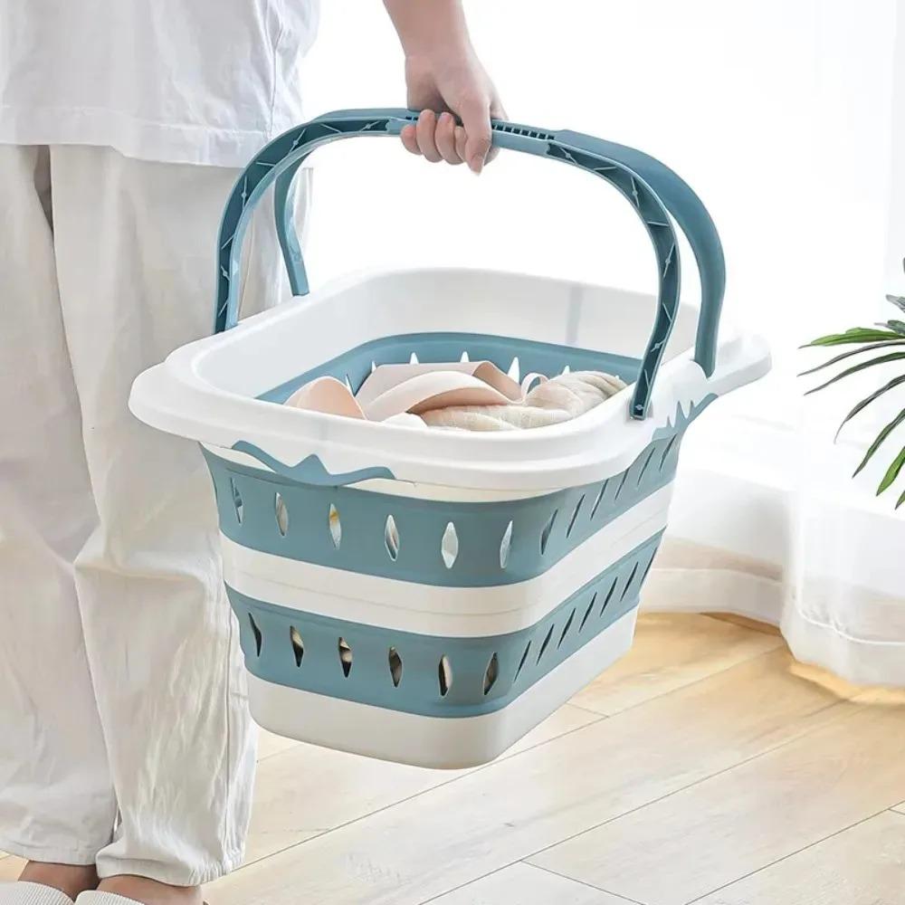 Foldable Laundry Basket Bathroom Dirty Clothes with Handle Suitable Large Capacity Portable Storage Basket for Household Use