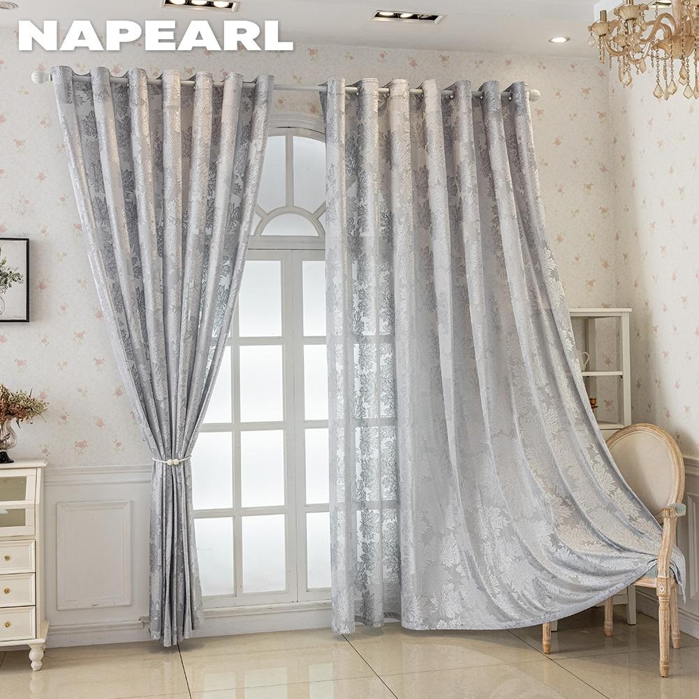 1 шт. NAPEARL Французская деревня Жаккардовая прозрачная штора Трехмерный узор из листьев Тюль для гостиной спальни Домашний декор