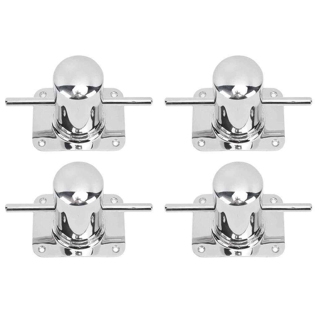 4PCS Cross Bit Bollard 316 Stainless Steel Boat Post Cross Deck Single Cross Bollard Mooring Cleat Bitt for Marine Yacht