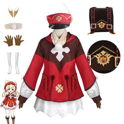 Косплей костюм Кли Genshin Loli Косплей Аниме персонажа Костюм Костюм для Хэллоуина