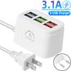 Многопортовый USB A настольный сетевой адаптер для быстрой зарядки 6 портов USB-концентратор Адаптеры питания переменного тока Удлинитель розетки Вилка ЕС/США