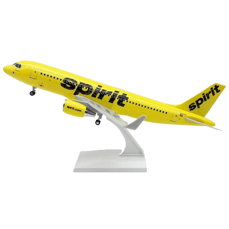 Масштаб 1/240 30 см Модель самолета Spirit A320 Литая смоляная модель самолета Игровой набор со стойкой для демонстрации, коллекции или в качестве подарка для любителей авиации