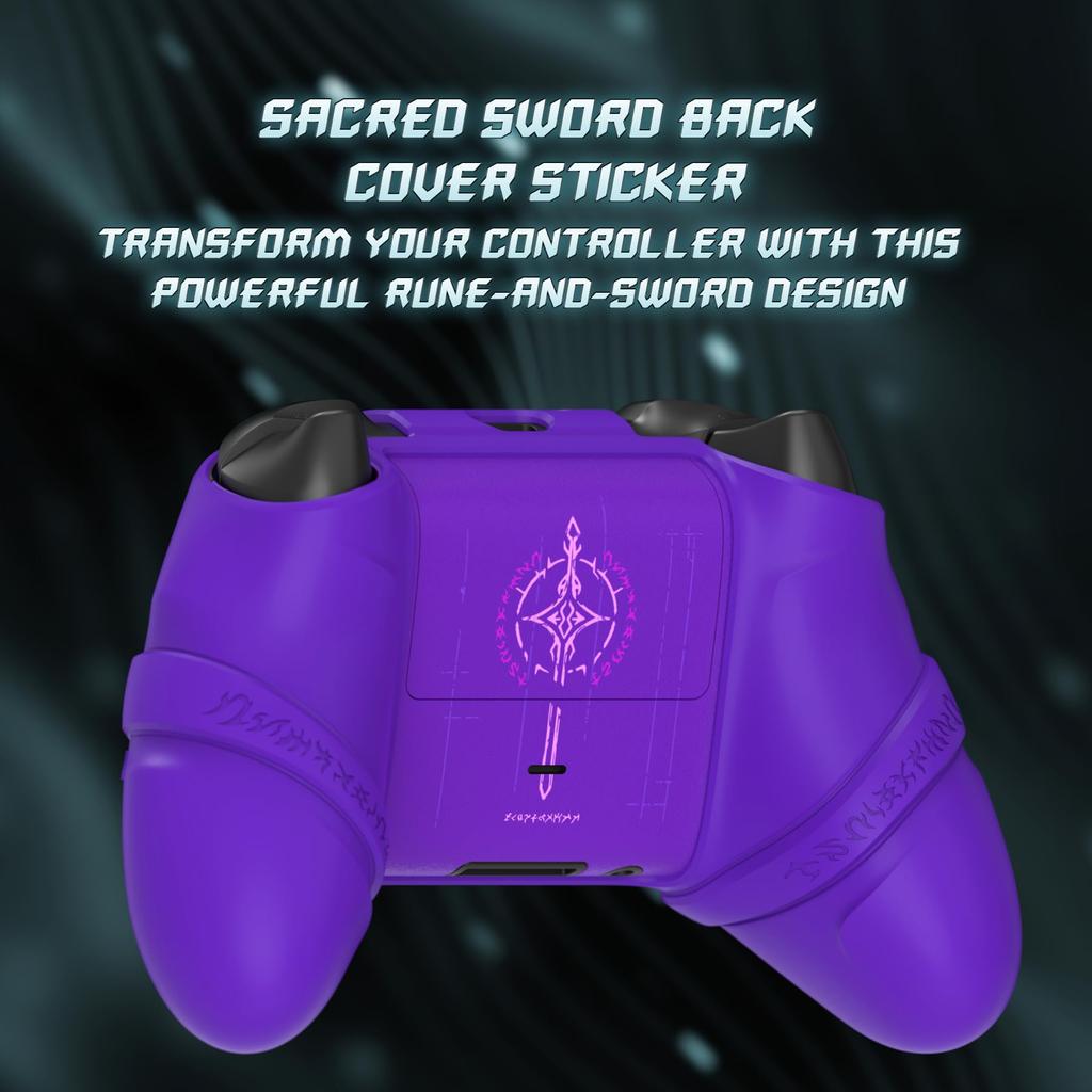 PlayVital Silicone Controller Cover for Xbox Series with Thumb Caps and Stickers Grip Shock Absorption Runes Edition X/S – Non-Slip Skin, – (Purple)