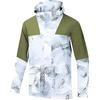 Outdoor Series Color Block Hooded Raglan Long Sleeve Windbreaker Men Outerwear Paper-White Printed-Ground Dark-Green 152446602S-5