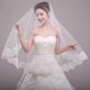 Accessories Photo Veil Short Simple White Ivory Women's Tulle Wedding Veil Lace Edge Bridal Veil