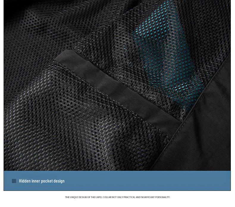 Мужская ветровка с цветовыми блоками и воротником-стойкой – Дышащая куртка для активного отдыха на весну и осень