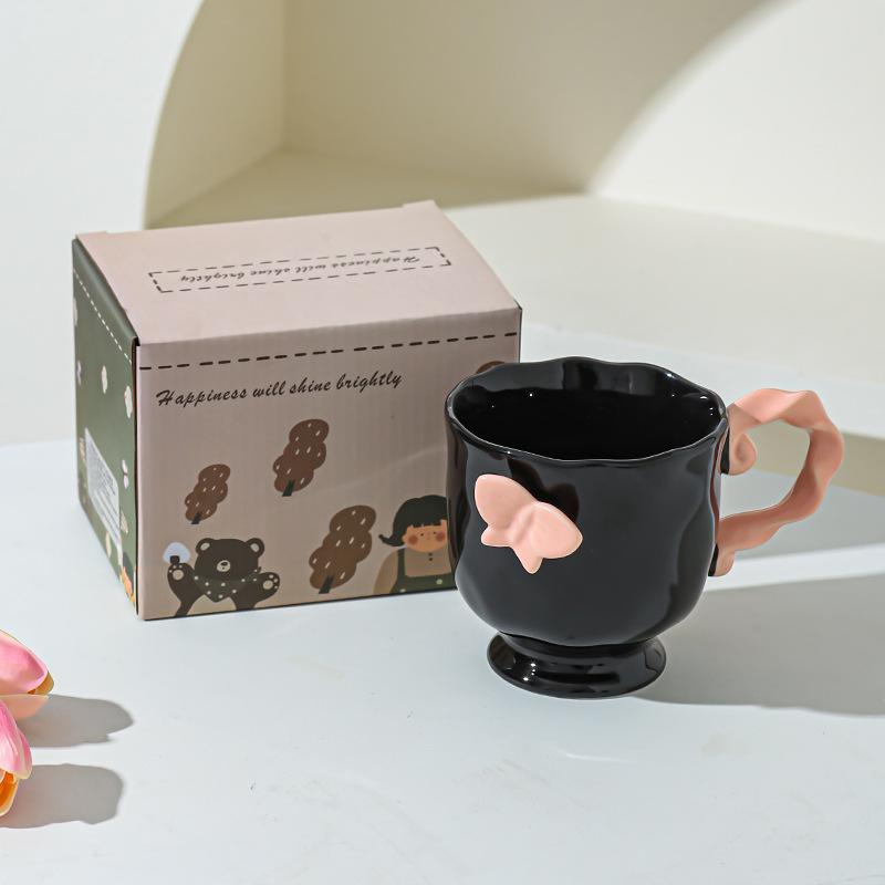 Personalized Design Three-dimensional Butterfly Cup Retro Medieval Girls Coffee Cup Mug Wedding Company Gift Souvenir