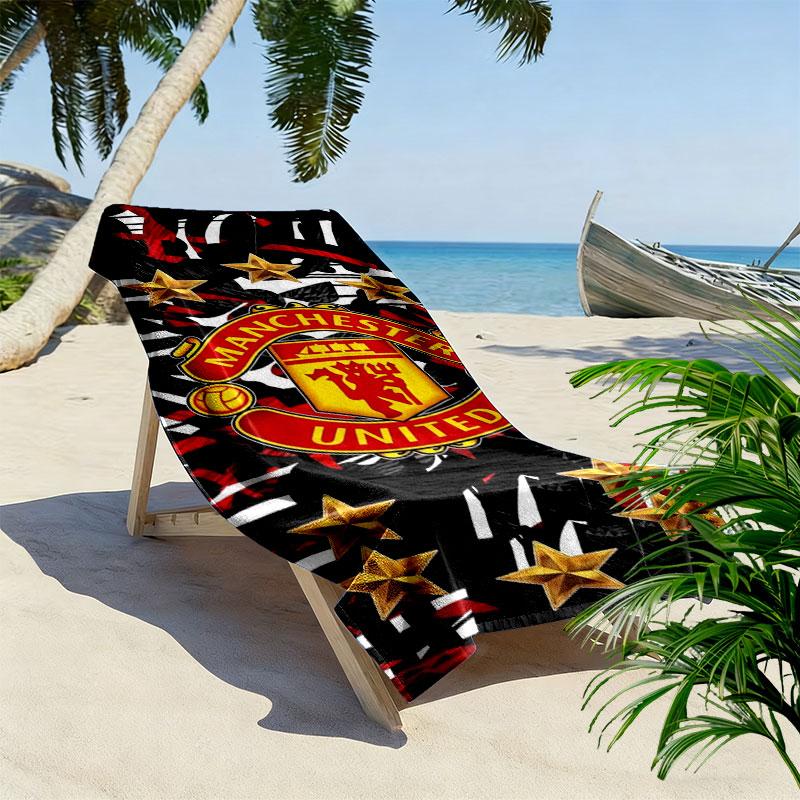 Пляжное полотенце с принтом Manchester United F, большое, мягкое, быстросохнущее, для пляжа, кемпинга, плавания