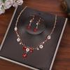 Creative Fashion Flower Crystal Costume Jewelry Rhinestone Choker Necklace Earrings Set For Women Tiaras Crown Wedding Jewelry