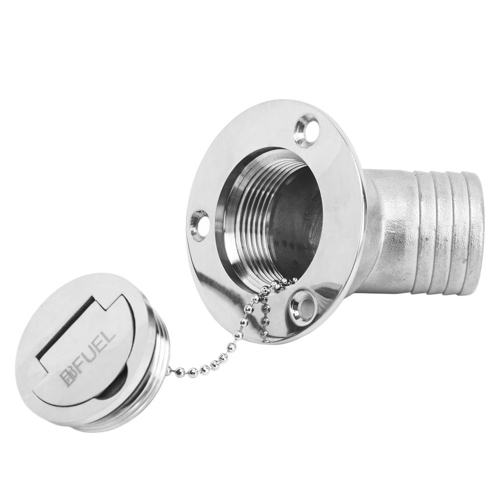 Boat Deck Filler 45 Degrees 316 Stainless Steel 38mm Flip Fill Cover with Keyless Cap for Marine Yacht