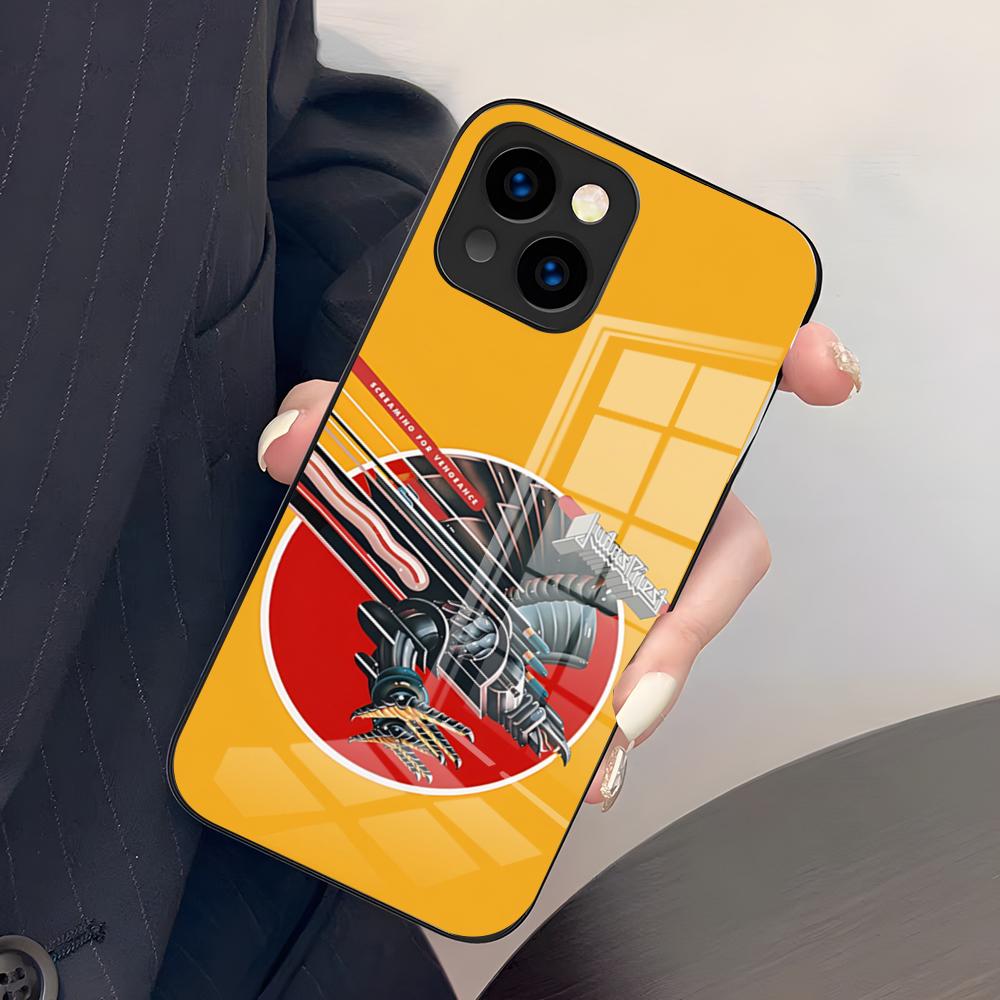 Чехол для телефона J-Judas Priest для IPhone 17 Pro Max 15 Pro 16 14 Plus 12 13 Mini 11 Pro Ударопрочная стеклянная крышка