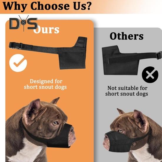 Dog Muzzle Soft Nylon Muzzle Breathable Mesh Drinkable Muzzle Prevent Barking Biting Chewing Dog Mouth Cover for Medium Large Short Snout Dog