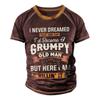 (SU)Men's Raglan T-shirt Retro Short Sleeve Round Neck Letter Printing Tops