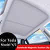 AABLU1 2026 Для Model Y Juniper Солнцезащитная шторка Магнитный зажим-присоска Сотовый солнцезащитный козырек для панорамной крыши Аксессуар для Model 3 Highland