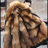 Пальто из искусственного меха, свободное пальто, толстое теплое мужское плюшевое пальто, внутренняя подкладка из лисьего волоса, съемный воротник, длинные меховые парки, меховая куртка