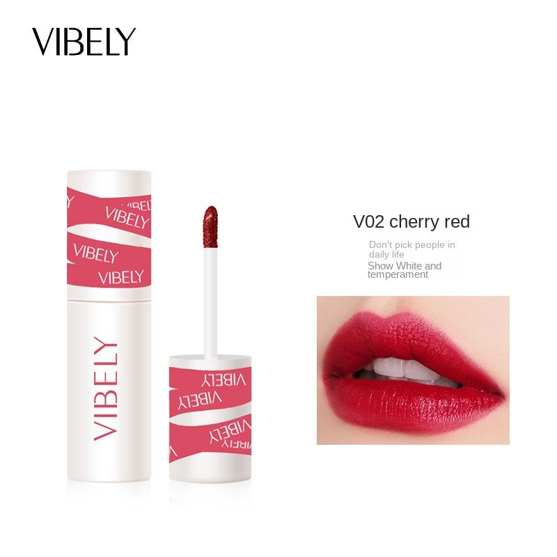 VIBELY Lip Mud Matte Air Fog Velvet Lip Glaze Не прилипает к чашкам, белым губам, щекам, глазури для двух губ