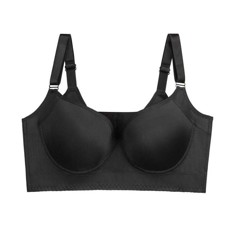 Plus Size Thin Seamless Wire-Free T-Shirt Bra Front Adjustable Strapless Backless Deep V Push Up Bra for Women Comfortable Breathable Smoothing