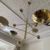 4 Light Pendant Mid Century Modern Raw Brass Sputnik Chandelier Light Fixture