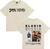 Rapper Eladio Carrion 2025 Trendy Album Double Sided Print ONeck Tshirt Mens Hip Hop Tshirt Loose Oversized Y2K Tee Streetwear