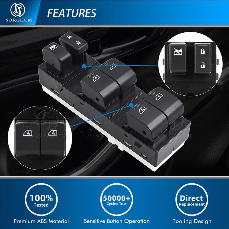 SORGHUM 25401-JK42E Master Driver Side Power Window Switch For Infiniti G25 G35 G37 Q40 2007 2008 2015 25401-JK40D 25401-9N00D