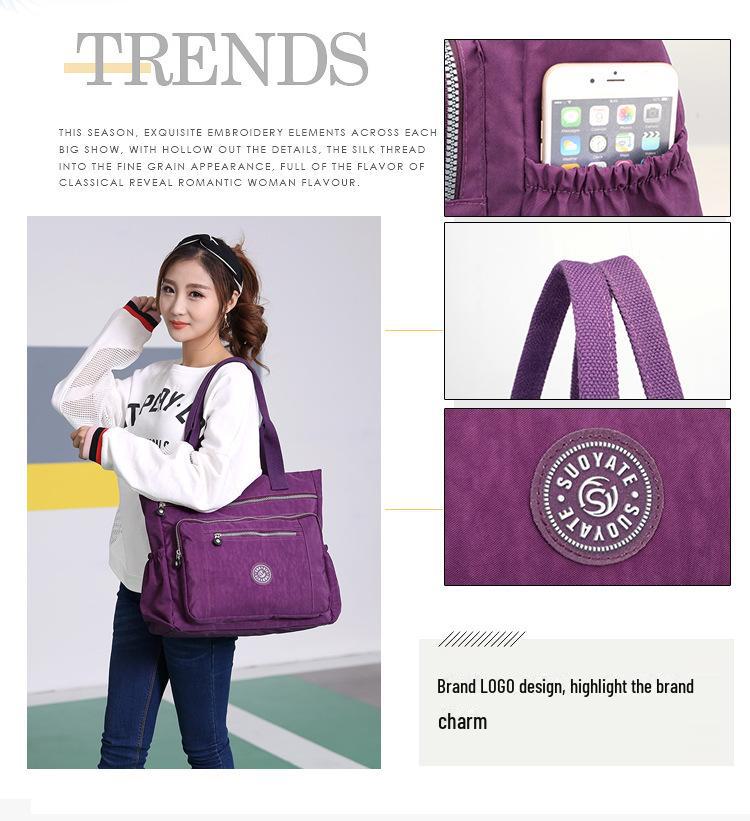 Женская повседневная легкая нейлоновая сумка через плечо – модная, универсальная и вместительная дорожная сумка