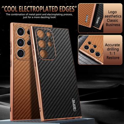Чехол для телефона с гальваническим рисунком из углеродного волокна для Samsung Galaxy S23 S24 FE S22 Ultra Plus S21FE A25 A54 A55 5G A14 A15