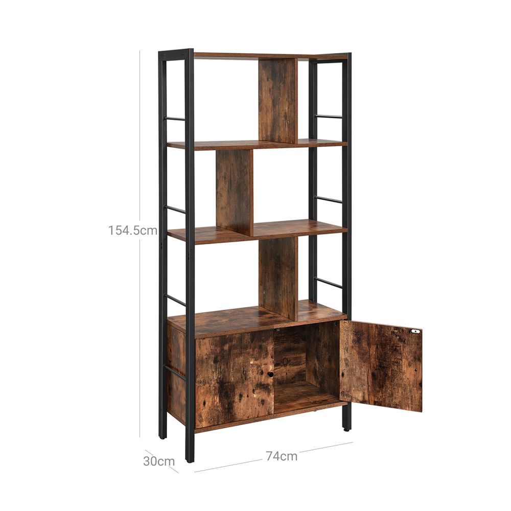 Bookcase for the living room with a wooden cabinet, large, industrial loft