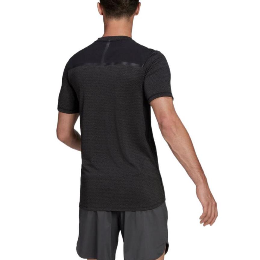 adidas Футболка с круглым вырезом и коротким рукавом, мужские топы, черная, HE5441