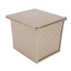 Corrugated Loaf Pan Stick Prevention Carbon Steel Small Bread Mold with Lid for Kitchen Golden