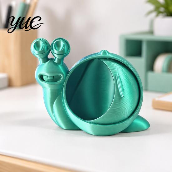 Decorative Desk Accessory 3D Printed Colorful Snail Storage Bowl for Small Items, Creative Desktop Organizer Items with Hollow Spiral Shell, Portable