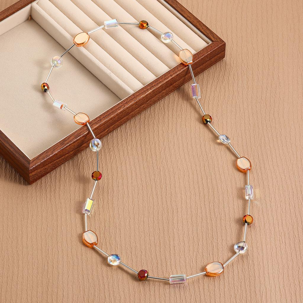 Simple Long Crystal New Chinese Style Sweater Chain Long Necklace Women's Autumn and Winter