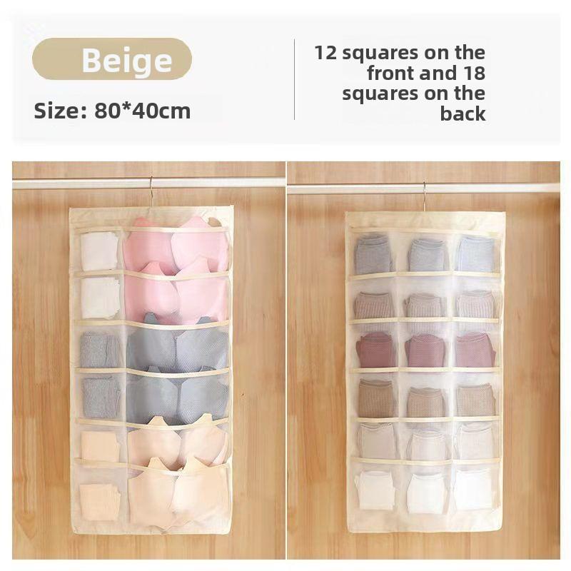 1pc Double-sided Underwear Storage Bag, Hanging Underwear and Underpants Storage Bag, Compartments for Household Use
