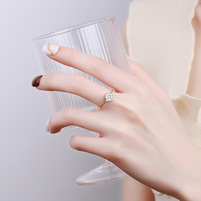 Роскошное кольцо с цветком, полное бриллиантов, золото 18 карат, парное кольцо для женщин, настоящее стерлинговое серебро с кристаллами, подарок на годовщину, ювелирные изделия