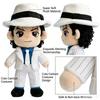 Michael Jackson Plush Doll 20cm Cute MJ Striped Suit Stuffed Toy with White Hat Soft Cotton Figure Collectible Gift for Fans