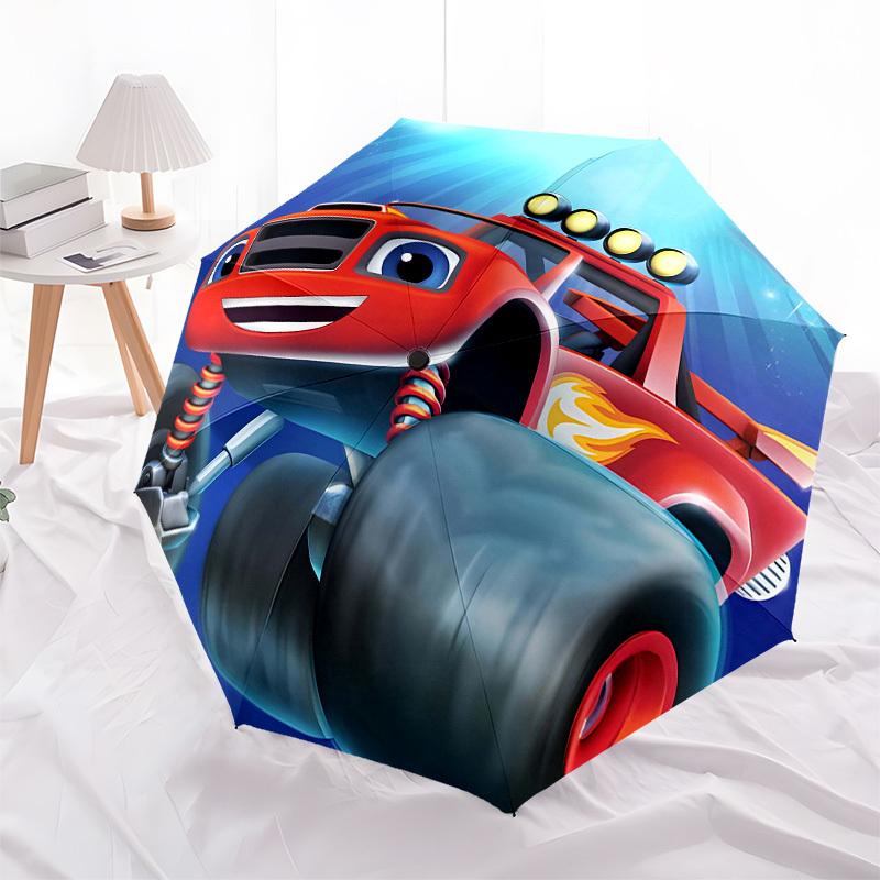 Monster Truck, Adventure Automatic Opening and Closing, 8 rib Structure Portable Umbrella, Suitable for Men and Women in All Seasons Perfec