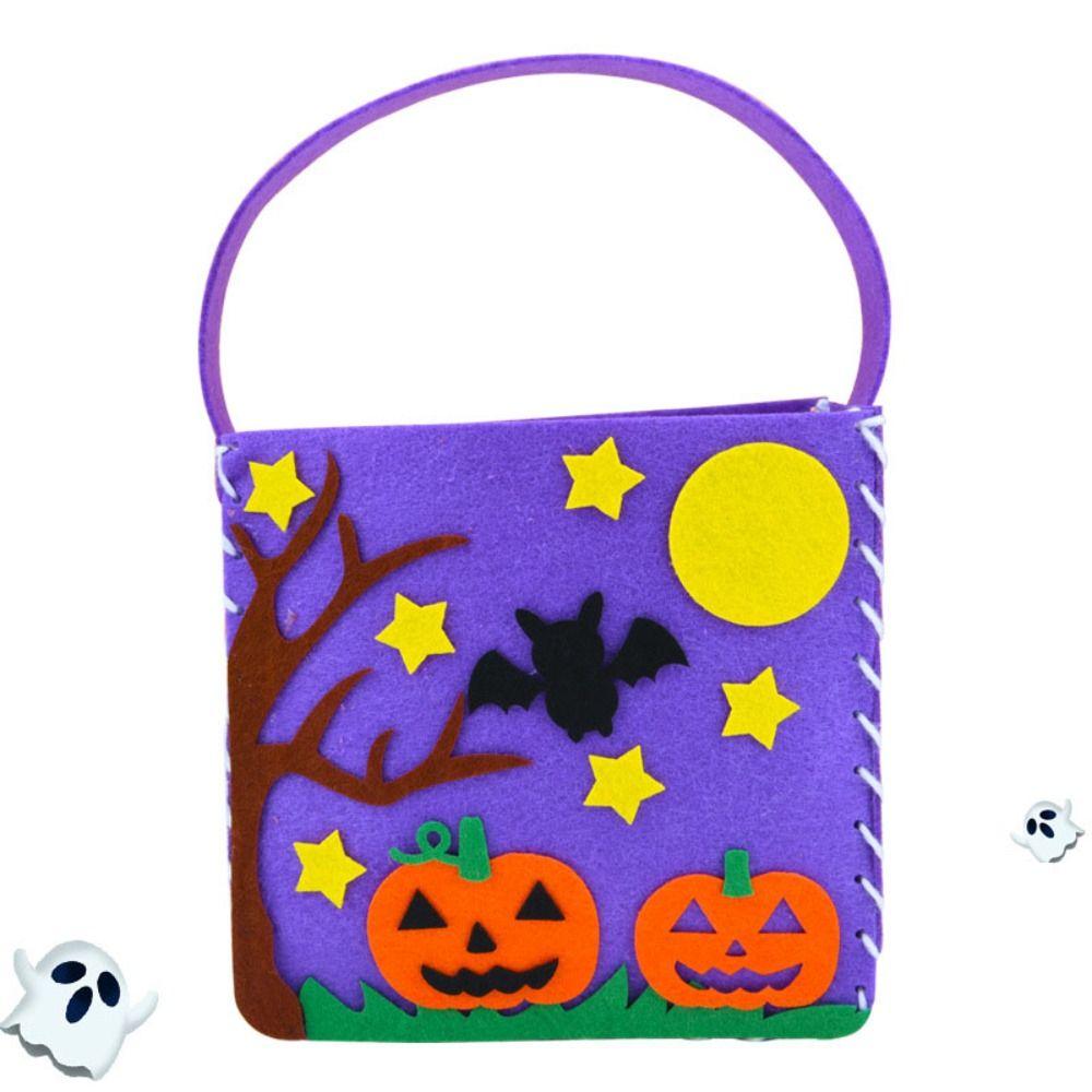 Pumpkin Bag DIY Halloween Candy Bag Trick Or Treat Pumpkin Handbag Kindergarten