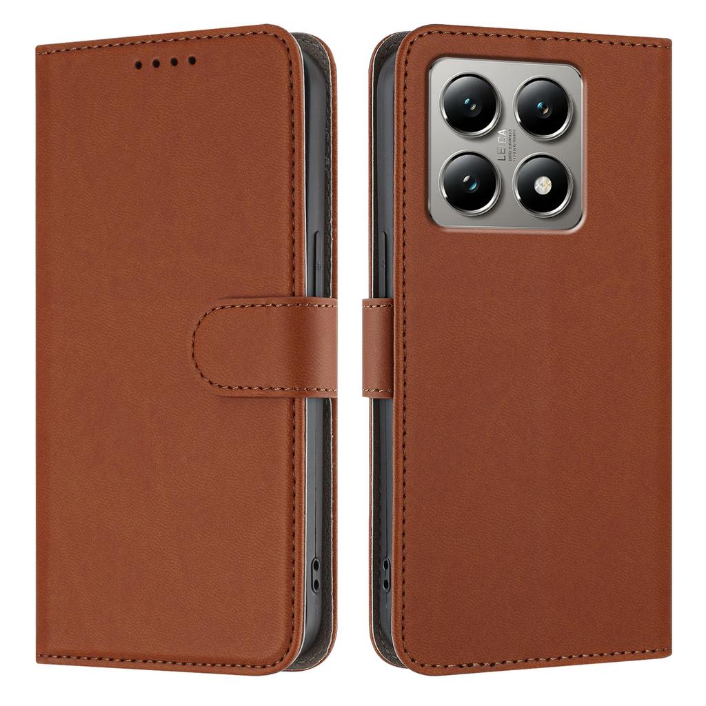 For Xiaomi 15T Leather Case Solid Color Phone Cover with Wallet