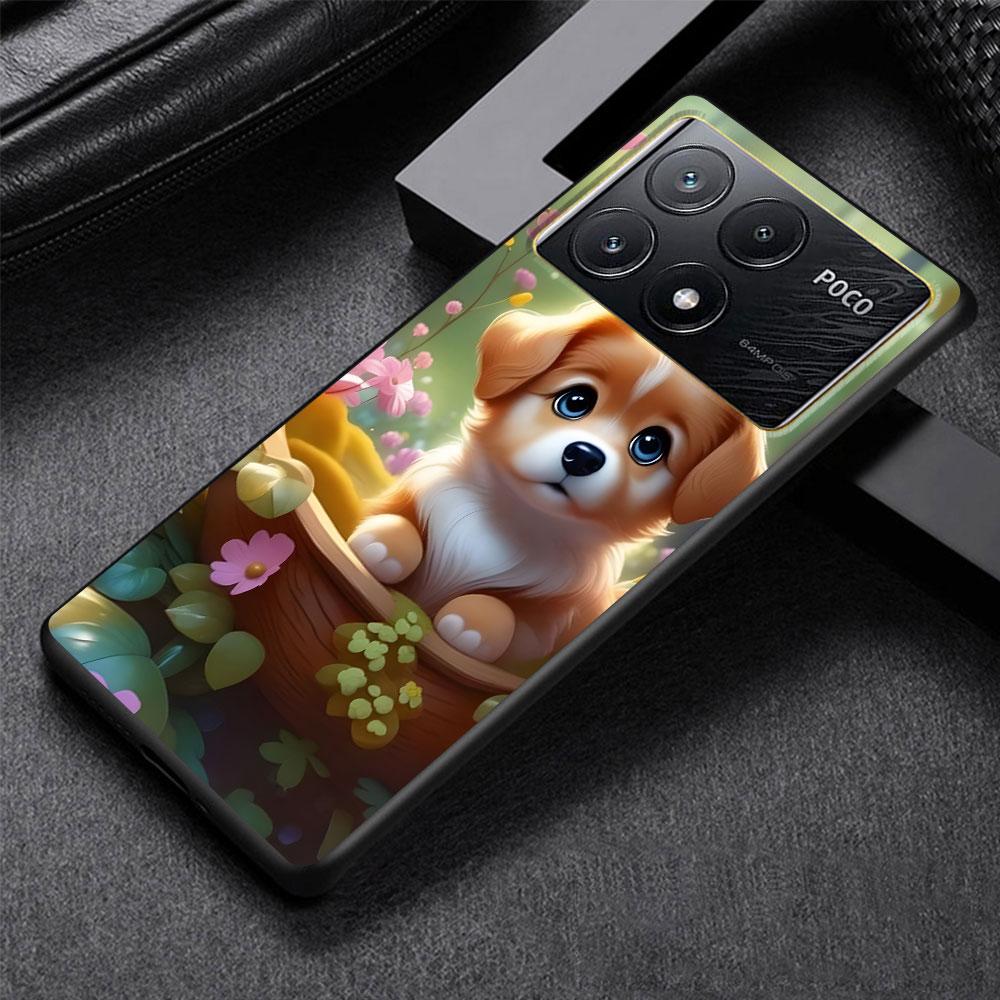 Мультяшные Собаки Чехол для Xiaomi Poco X6 X3 NFC M5s X5 F3 M4 M3 Pro Черный Силиконовый Мягкий Чехол для Телефона Coque